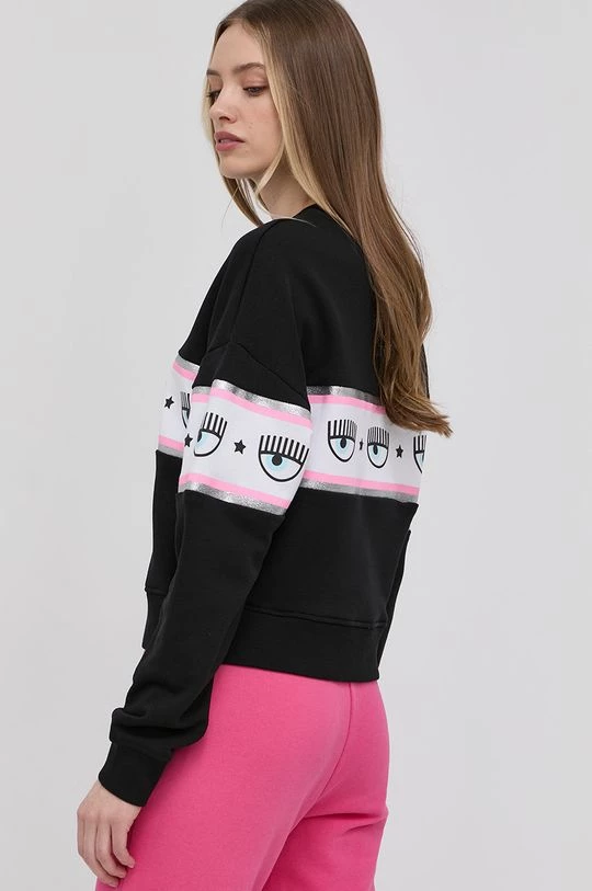 Γυναικεία Χωρίς φερμουάρ Βαμβακερή μπλούζα Chiara Ferragni χρώμα: μαύρο, 5 Γυναικεία Χωρίς φερμουάρ Βαμβακερή μπλούζα Chiara Ferragni χρώμα: μαύρο, - Image 3