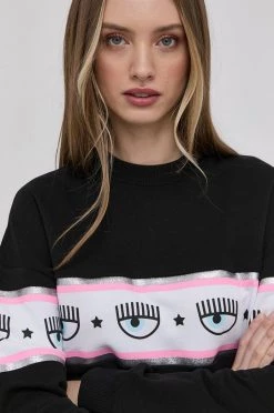 Γυναικεία Χωρίς φερμουάρ Βαμβακερή μπλούζα Chiara Ferragni χρώμα: μαύρο, 12 Γυναικεία Χωρίς φερμουάρ Βαμβακερή μπλούζα Chiara Ferragni χρώμα: μαύρο, -Φτηνός Chiara Ferragni Κατάστημα unnamed file 1193