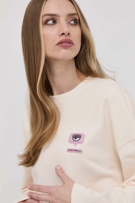 Γυναικεία Χωρίς φερμουάρ Μπλούζα Chiara Ferragni χρώμα: μπεζ, 6 Γυναικεία Χωρίς φερμουάρ Μπλούζα Chiara Ferragni χρώμα: μπεζ, - Image 4