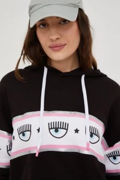 Γυναικεία Χωρίς φερμουάρ Βαμβακερή μπλούζα Chiara Ferragni χρώμα: μαύρο -Φτηνός Chiara Ferragni Κατάστημα unnamed file 14