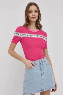 Γυναικεία Κοντομάνικο Μπλουζάκι Chiara Ferragni χρώμα: ροζ