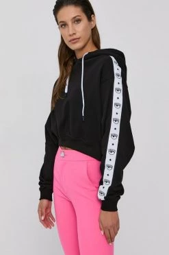 Γυναικεία Χωρίς φερμουάρ Βαμβακερή μπλούζα Chiara Ferragni χρώμα: μαύρο