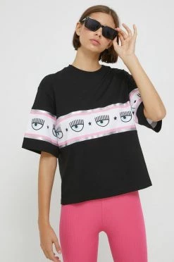 Γυναικεία Κοντομάνικο Βαμβακερό μπλουζάκι Chiara Ferragni μαύρο