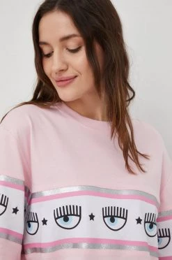 Γυναικεία Κοντομάνικο Βαμβακερό μπλουζάκι Chiara Ferragni ροζ -Φτηνός Chiara Ferragni Κατάστημα unnamed file 405