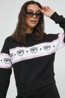 Γυναικεία Χωρίς φερμουάρ Βαμβακερή μπλούζα Chiara Ferragni χρώμα: μαύρο -Φτηνός Chiara Ferragni Κατάστημα unnamed file 416