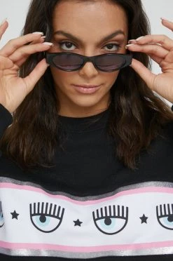 Γυναικεία Χωρίς φερμουάρ Βαμβακερή μπλούζα Chiara Ferragni χρώμα: μαύρο -Φτηνός Chiara Ferragni Κατάστημα unnamed file 417