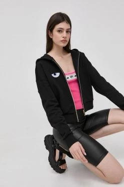 Γυναικεία Με φερμουάρ Chiara Ferragni - Βαμβακερή μπλούζα Zip Eye Star έντονο ροζ