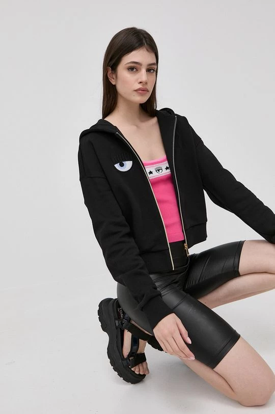 Γυναικεία Με φερμουάρ Chiara Ferragni - Βαμβακερή μπλούζα Zip Eye Star έντονο ροζ 3 Γυναικεία Με φερμουάρ Chiara Ferragni - Βαμβακερή μπλούζα Zip Eye Star έντονο ροζ