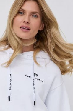 Γυναικεία Χωρίς φερμουάρ Βαμβακερή μπλούζα Chiara Ferragni χρώμα: άσπρο -Φτηνός Chiara Ferragni Κατάστημα unnamed file 529