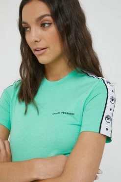 Γυναικεία Κοντομάνικο Βαμβακερό μπλουζάκι Chiara Ferragni πράσινο