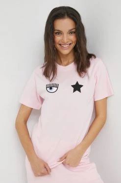 Γυναικεία Κοντομάνικο Βαμβακερό μπλουζάκι Chiara Ferragni ροζ