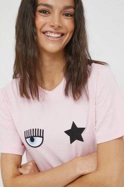 Γυναικεία Κοντομάνικο Βαμβακερό μπλουζάκι Chiara Ferragni ροζ -Φτηνός Chiara Ferragni Κατάστημα unnamed file 618