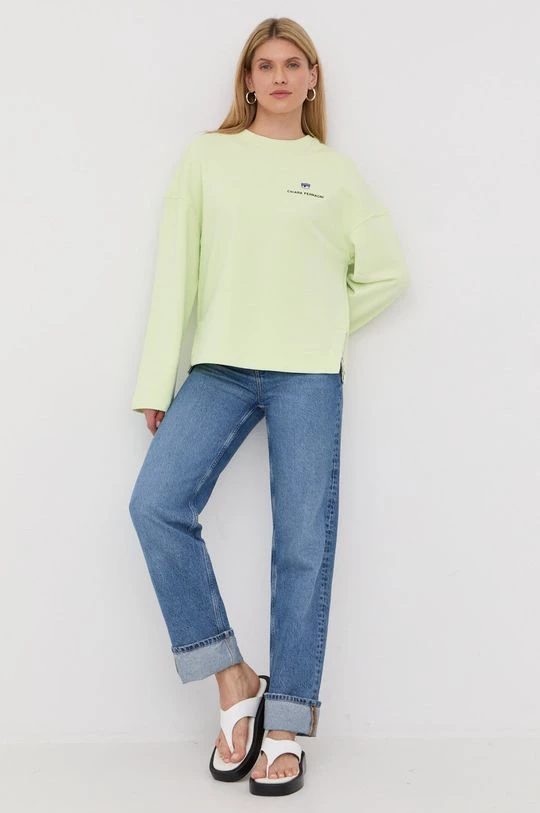 Γυναικεία Χωρίς φερμουάρ Βαμβακερή μπλούζα Chiara Ferragni χρώμα: πράσινο, 4 Γυναικεία Χωρίς φερμουάρ Βαμβακερή μπλούζα Chiara Ferragni χρώμα: πράσινο, - Image 2