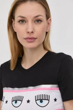 Γυναικεία Κοντομάνικο Βαμβακερό μπλουζάκι Chiara Ferragni μαύρο -Φτηνός Chiara Ferragni Κατάστημα unnamed file 713