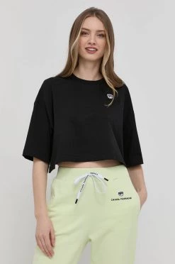 Γυναικεία Κοντομάνικο Βαμβακερό μπλουζάκι Chiara Ferragni μαύρο