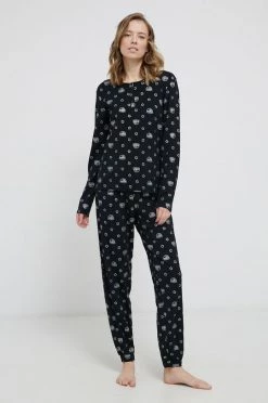 Γυναικεία Πιτζάμα Chiara Ferragni χρώμα: μαύρο